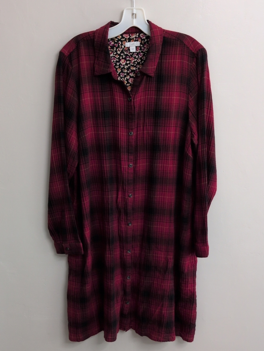 J.Jill Tartan Plaid Button Down Shirtdress/Jacket